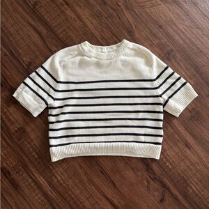 Madeline Striped Short Sleeve Sweater